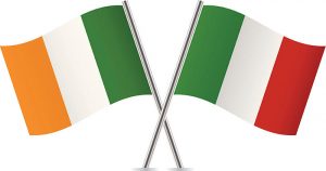 bandera de irlanda vs italia